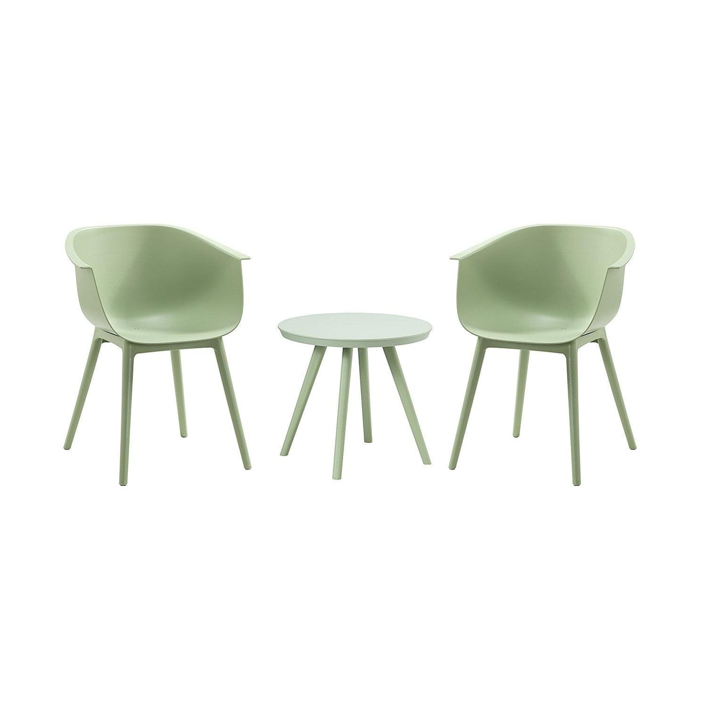 Solid Pale Green Contempo Outdoor Chairs and Table Set - AFS