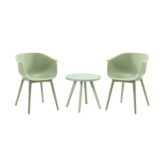 Solid Pale Green Contempo Outdoor Chairs and Table Set - AFS