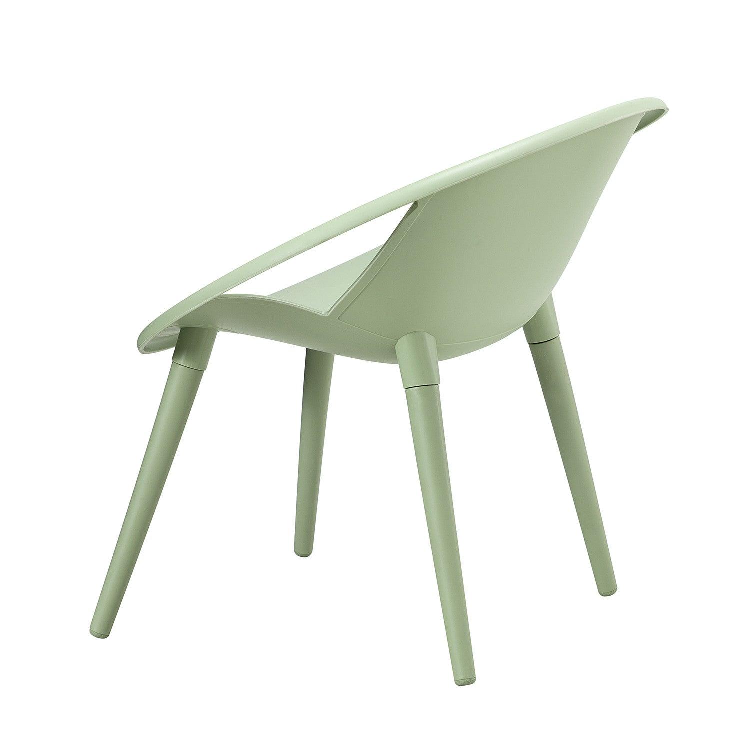 Solid Pale Green Saucer Outdoor Chairs and Table Set - AFS