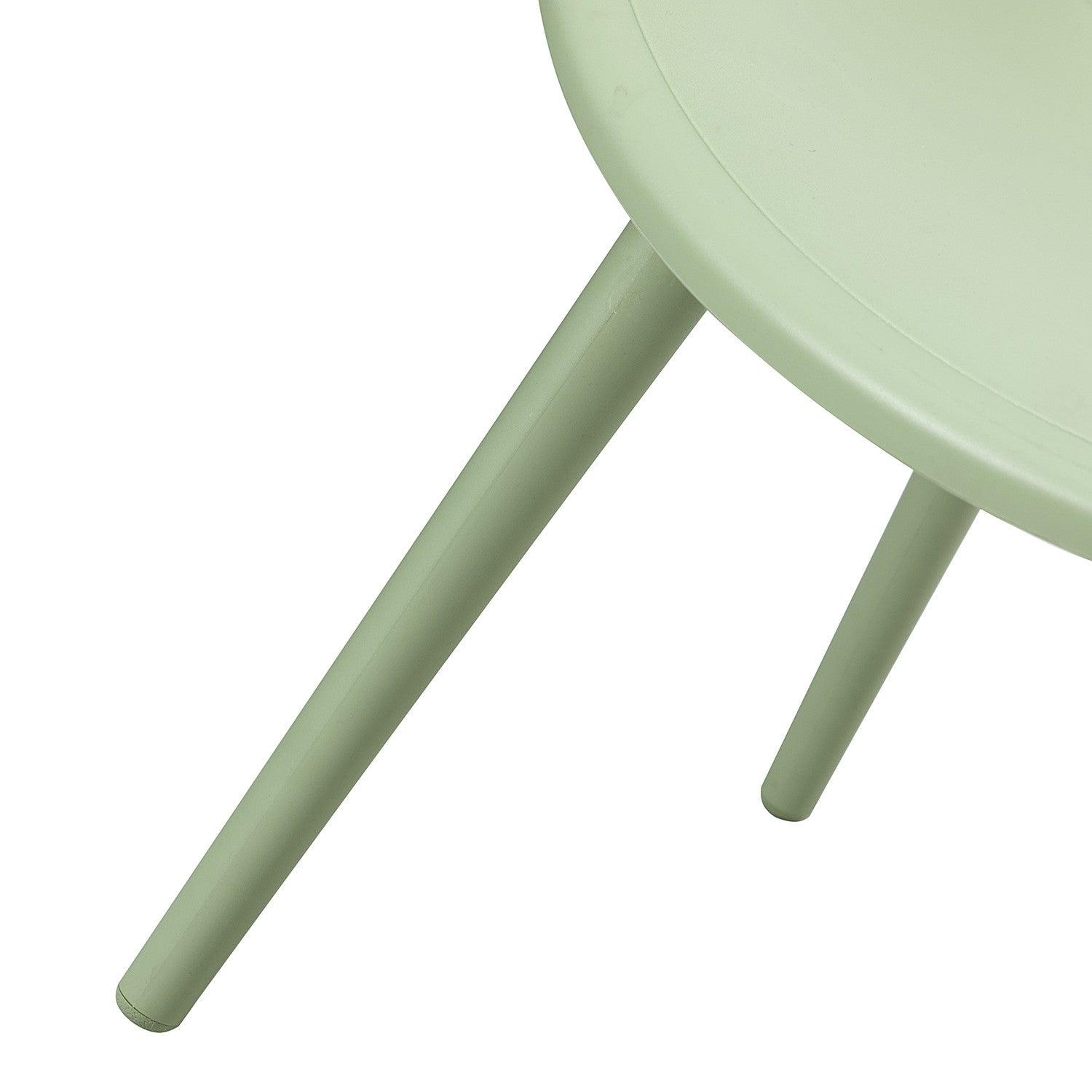 Solid Pale Green Saucer Outdoor Chairs and Table Set - AFS