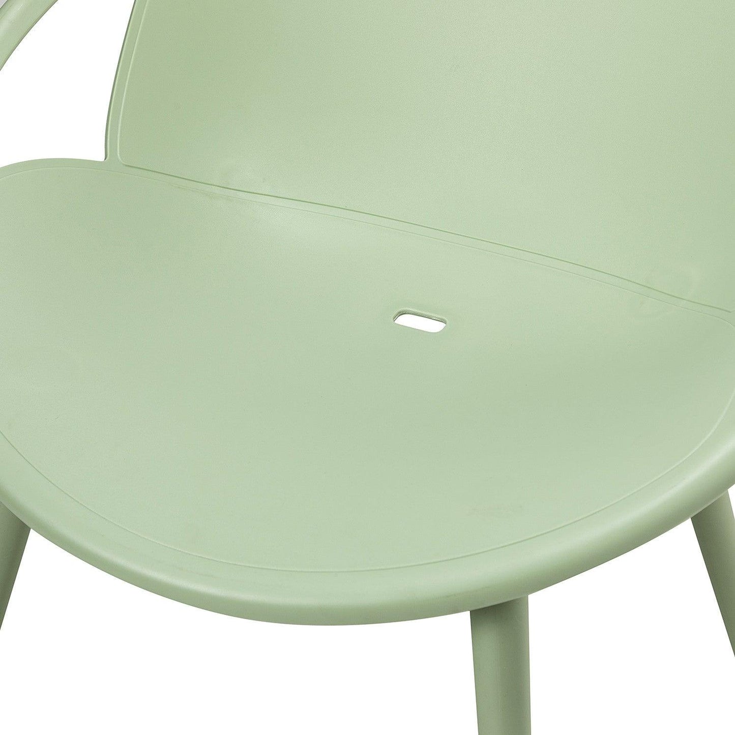 Solid Pale Green Saucer Outdoor Chairs and Table Set - AFS