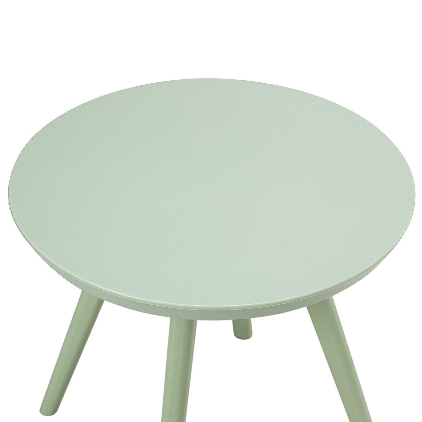 Solid Pale Green Saucer Outdoor Chairs and Table Set - AFS