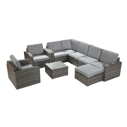 Grey Rattan Outdoor Sofa and Table Set - AFS
