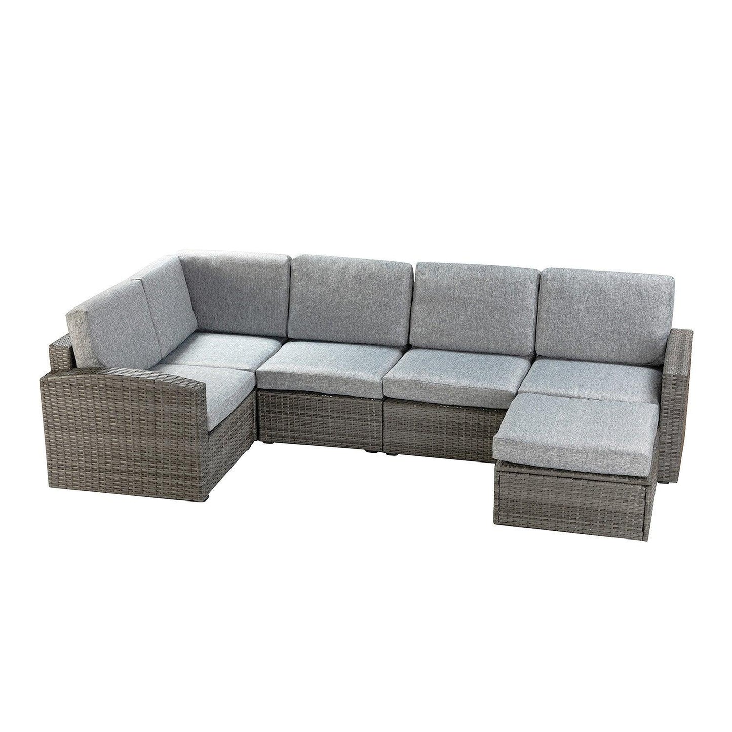 Grey Rattan Outdoor Sofa and Table Set - AFS