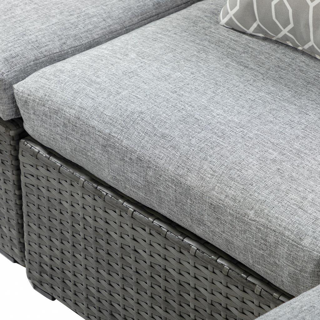 Grey Rattan Outdoor Sofa and Table Set - AFS