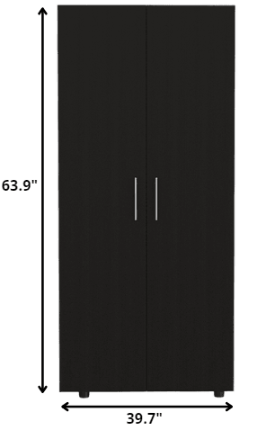 Modern Dark Brown Office Desk with Storage Cabinet - AFS
