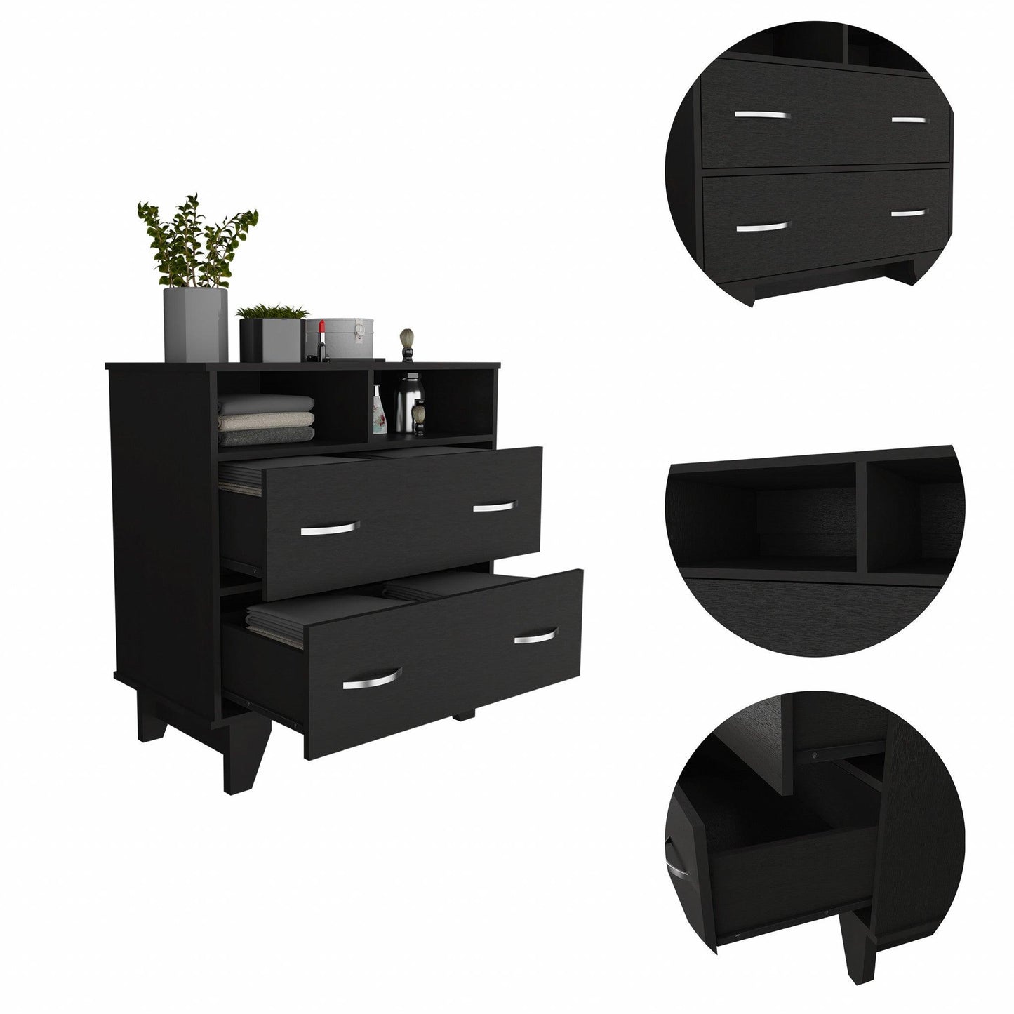 Modern Light Oak Office Desk with Storage Cabinet - AFS