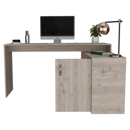 Contemporary and Professional Light Grey Home Office Desk - AFS