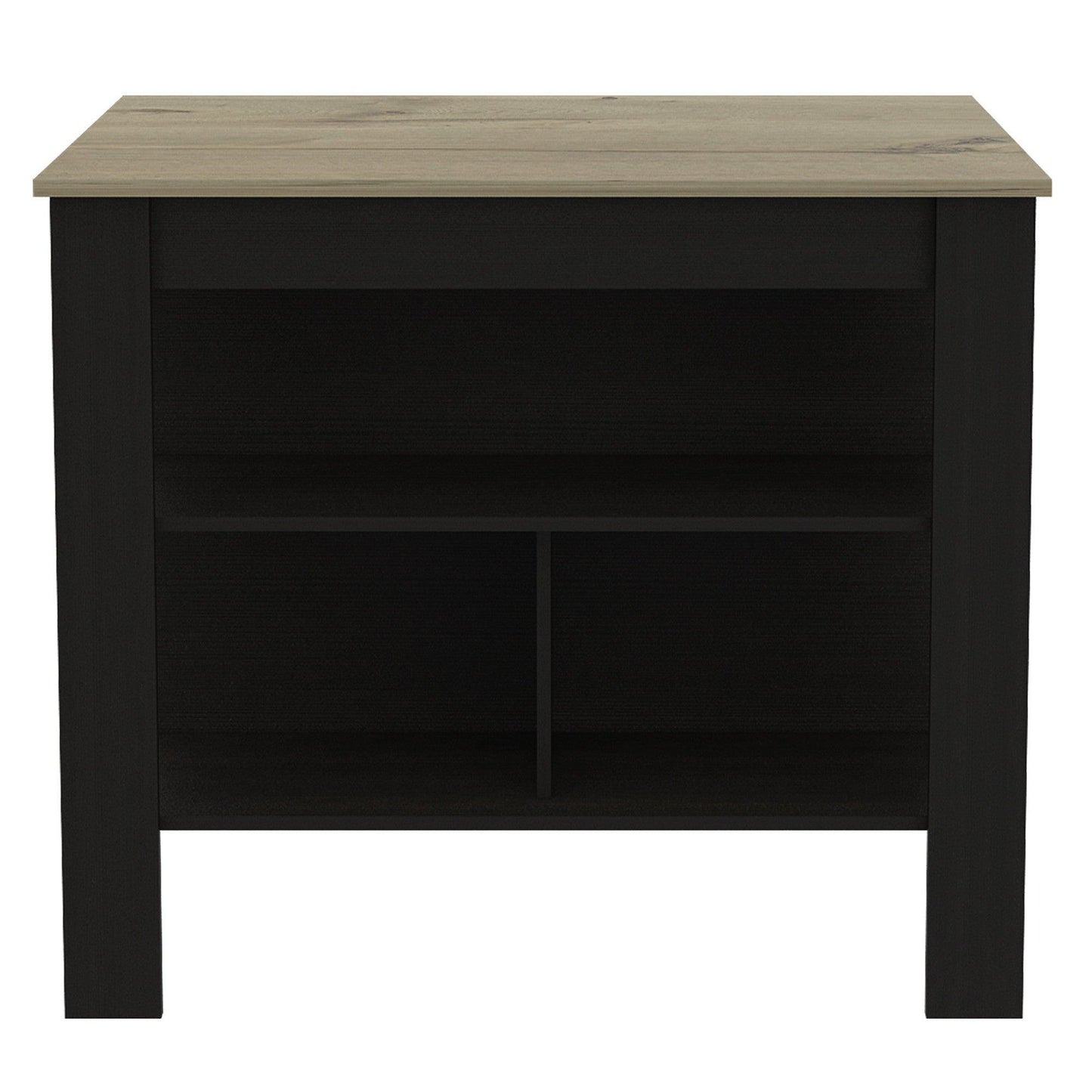 Modern Black Wengue and Light Oak Kitchen Island - AFS