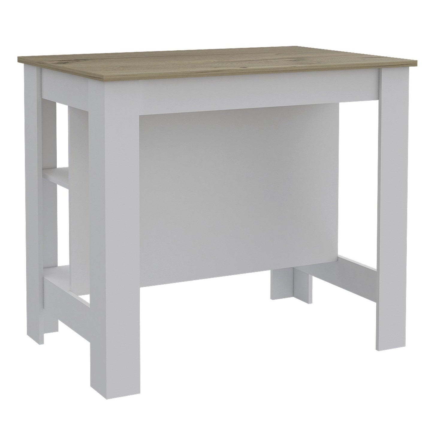 Modern White and Light Oak Kitchen Island - AFS