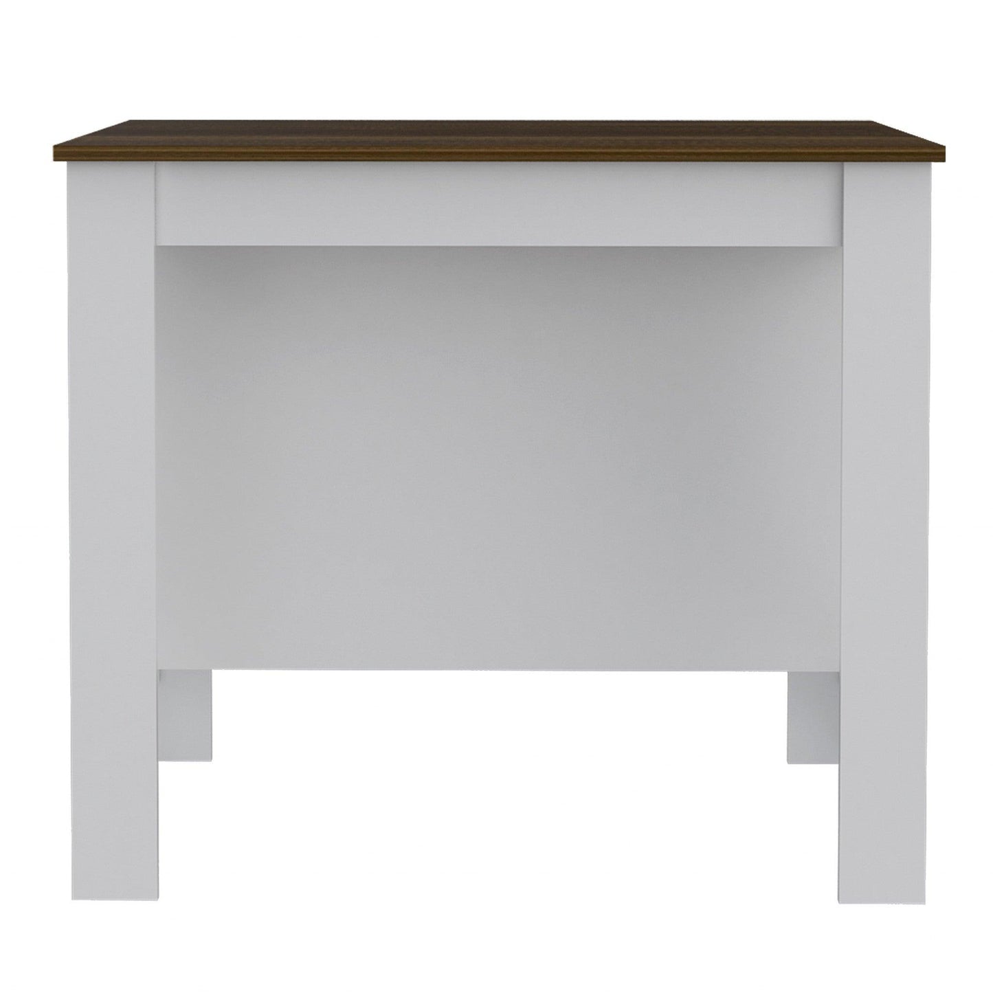 Modern White and Caramel Kitchen Island - AFS