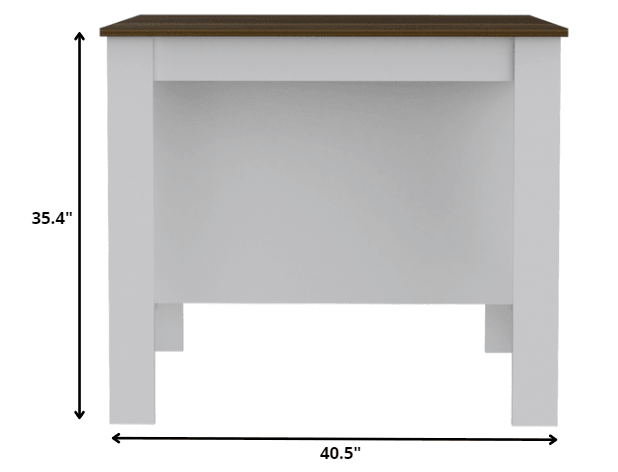 Modern White and Caramel Kitchen Island - AFS