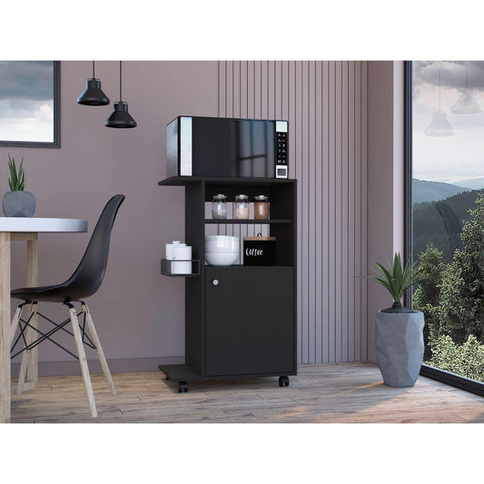 Contemporary Black Rolling Kitchen Cart - AFS