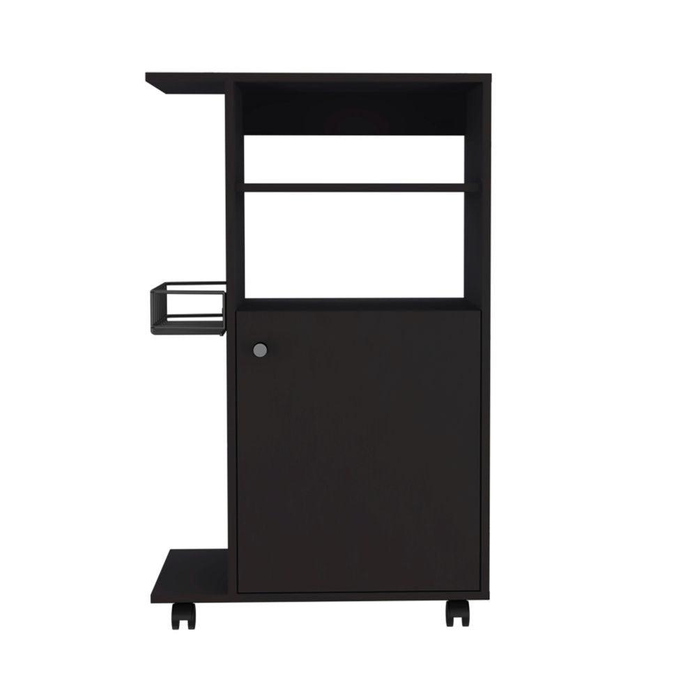 Contemporary Black Rolling Kitchen Cart - AFS