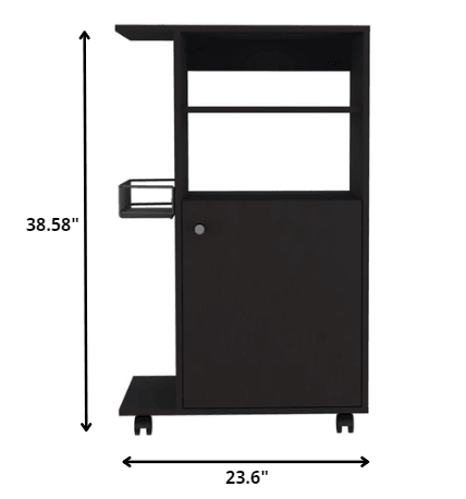 Contemporary Black Rolling Kitchen Cart - AFS