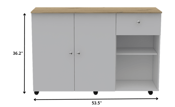 Sleek and Modern White Pine Kitchen Island Cart - AFS