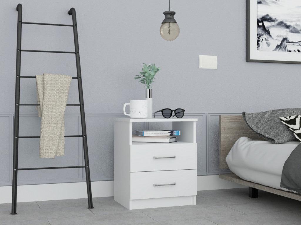 Modern and Stylish White Particle Bedroom Nightstand - AFS