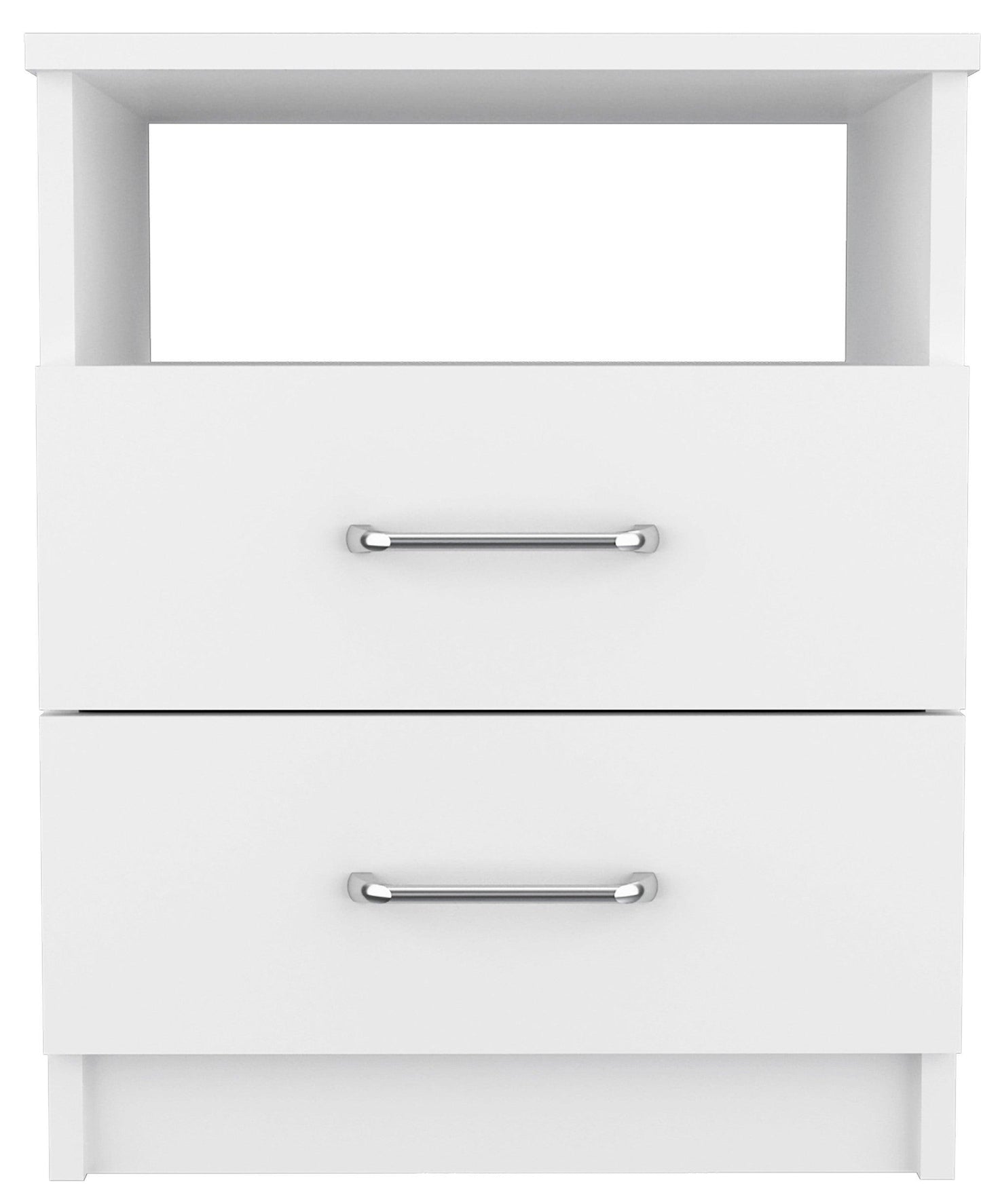 Modern and Stylish White Particle Bedroom Nightstand - AFS