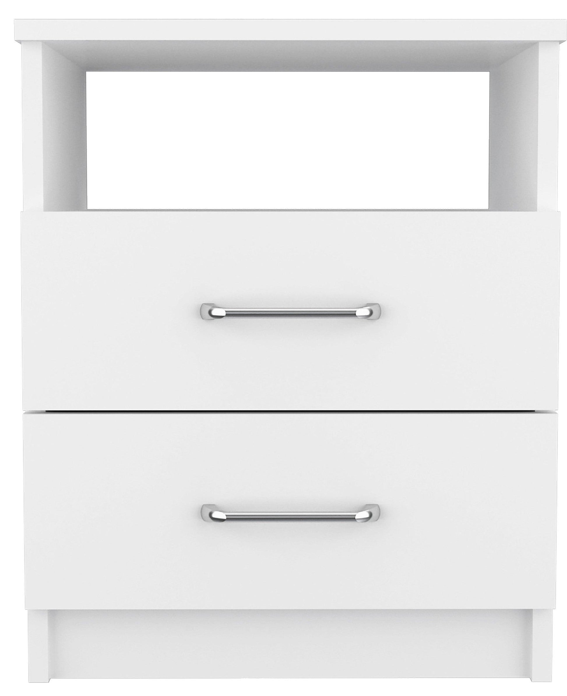 Modern and Stylish White Particle Bedroom Nightstand - AFS