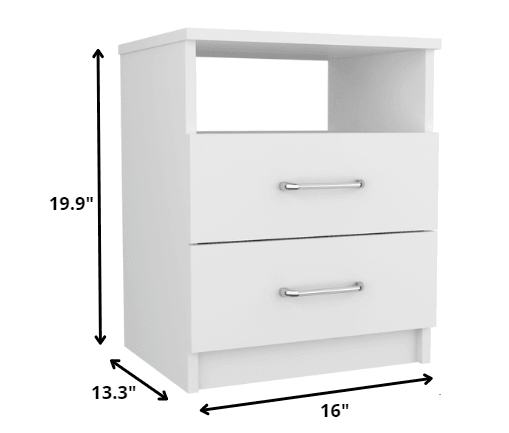 Modern and Stylish White Particle Bedroom Nightstand - AFS