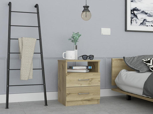 Modern and Stylish Light Oak Particle Bedroom Nightstand - AFS