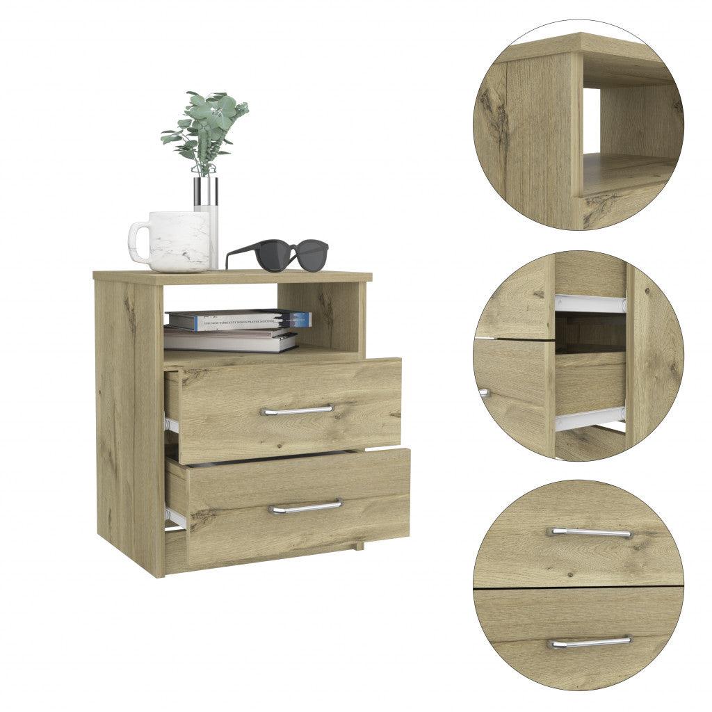 Modern and Stylish Light Oak Particle Bedroom Nightstand - AFS