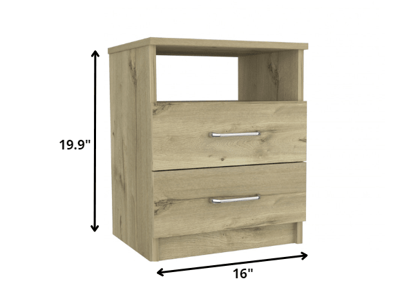 Modern and Stylish Light Oak Particle Bedroom Nightstand - AFS