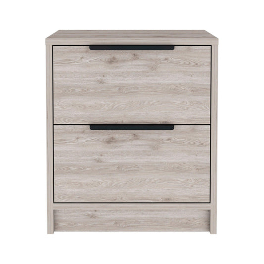 Stylish Black Wengue Two Drawer Nightstand - AFS