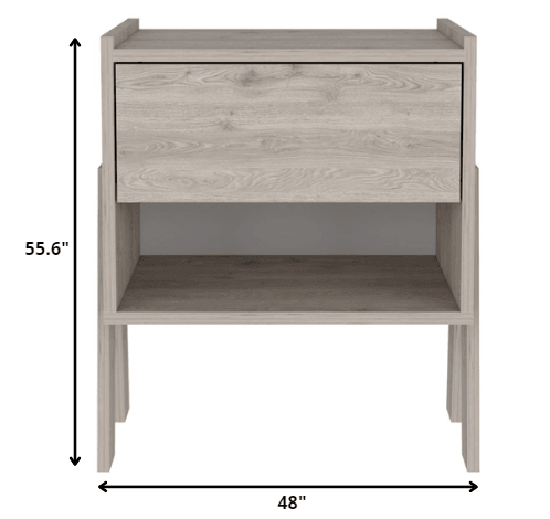 Sleek and Trendy Light Grey Bedroom Nightstand - AFS