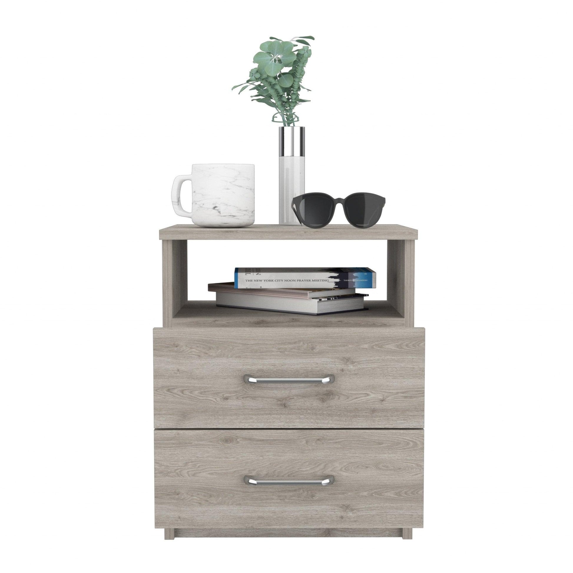 Modern and Stylish Light Grey Particle Bedroom Nightstand - AFS