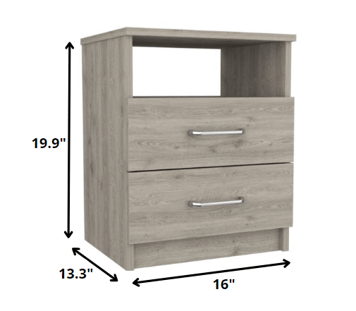 Modern and Stylish Light Grey Particle Bedroom Nightstand - AFS