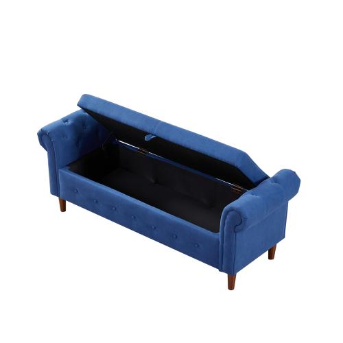 Multipurpose Rectangular Sofa Stool with Large Storage Space