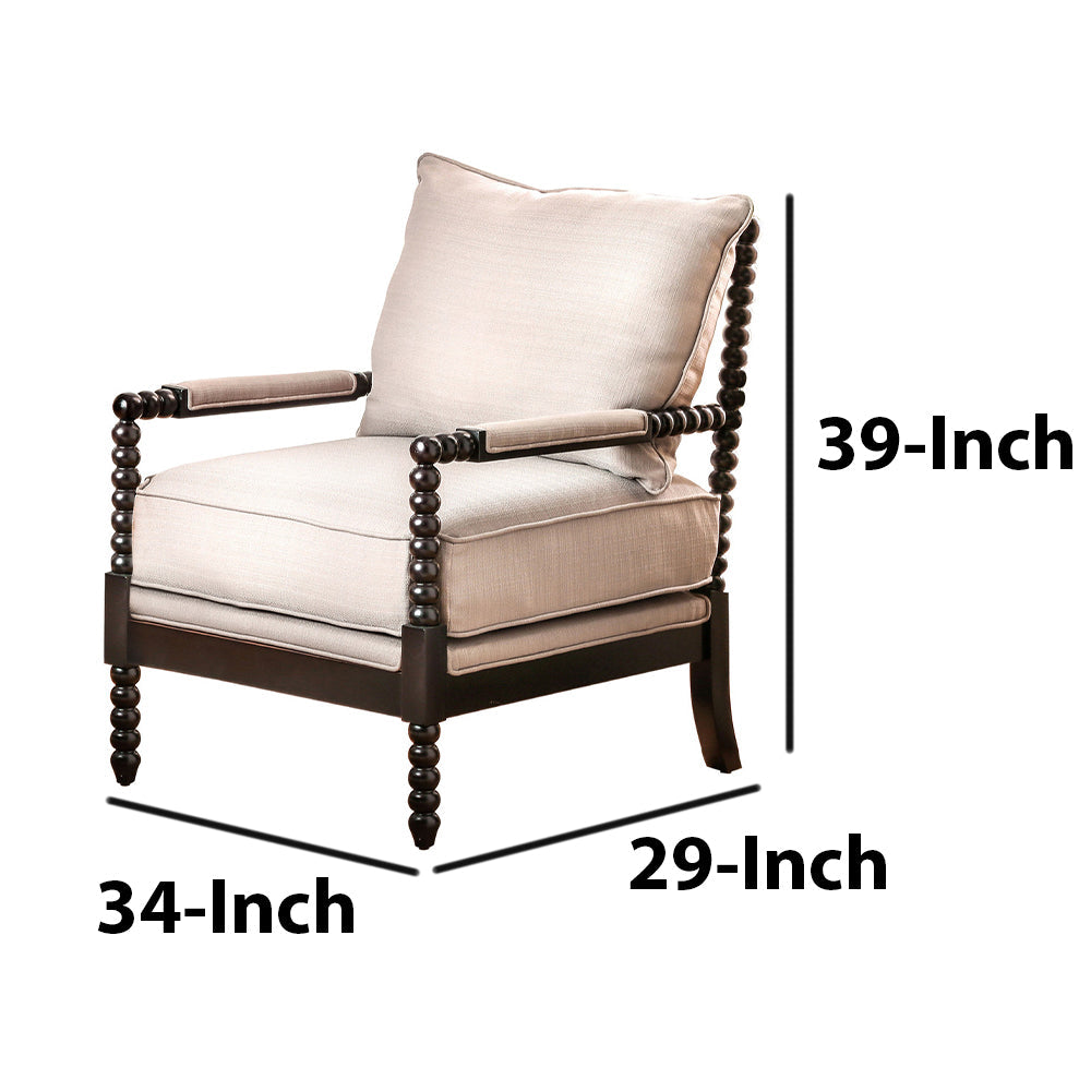 Sybil Contemporary Accent Chair, Beige