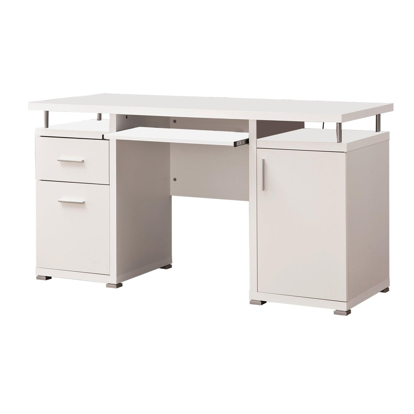 Elegant white Computer desk with efficient Storage - AFS