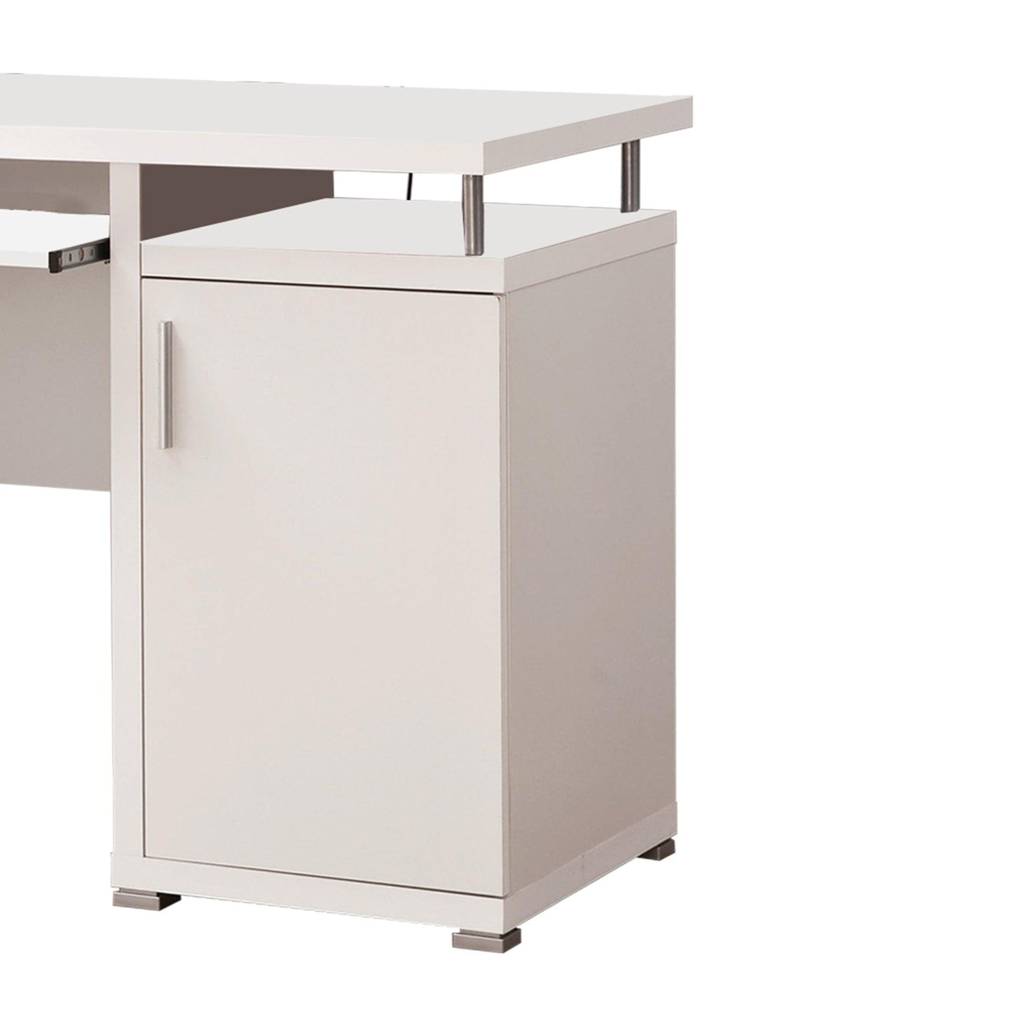 Elegant white Computer desk with efficient Storage - AFS