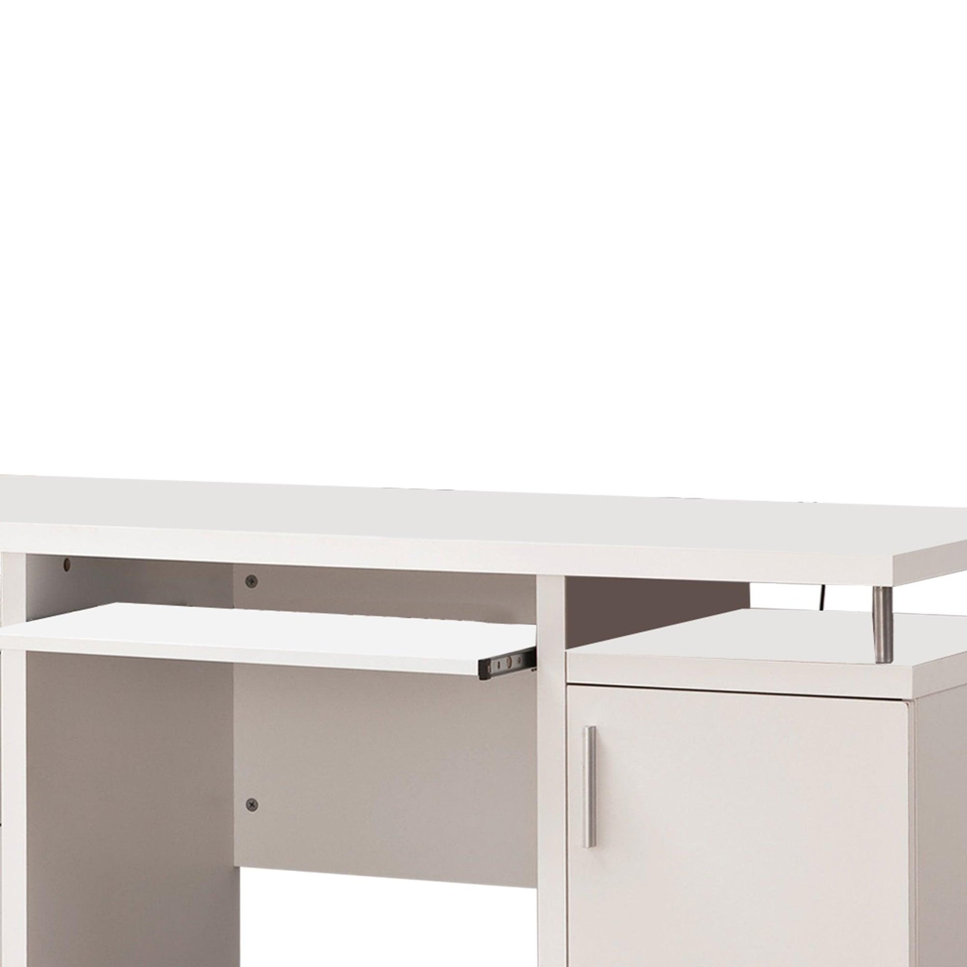 Elegant white Computer desk with efficient Storage - AFS