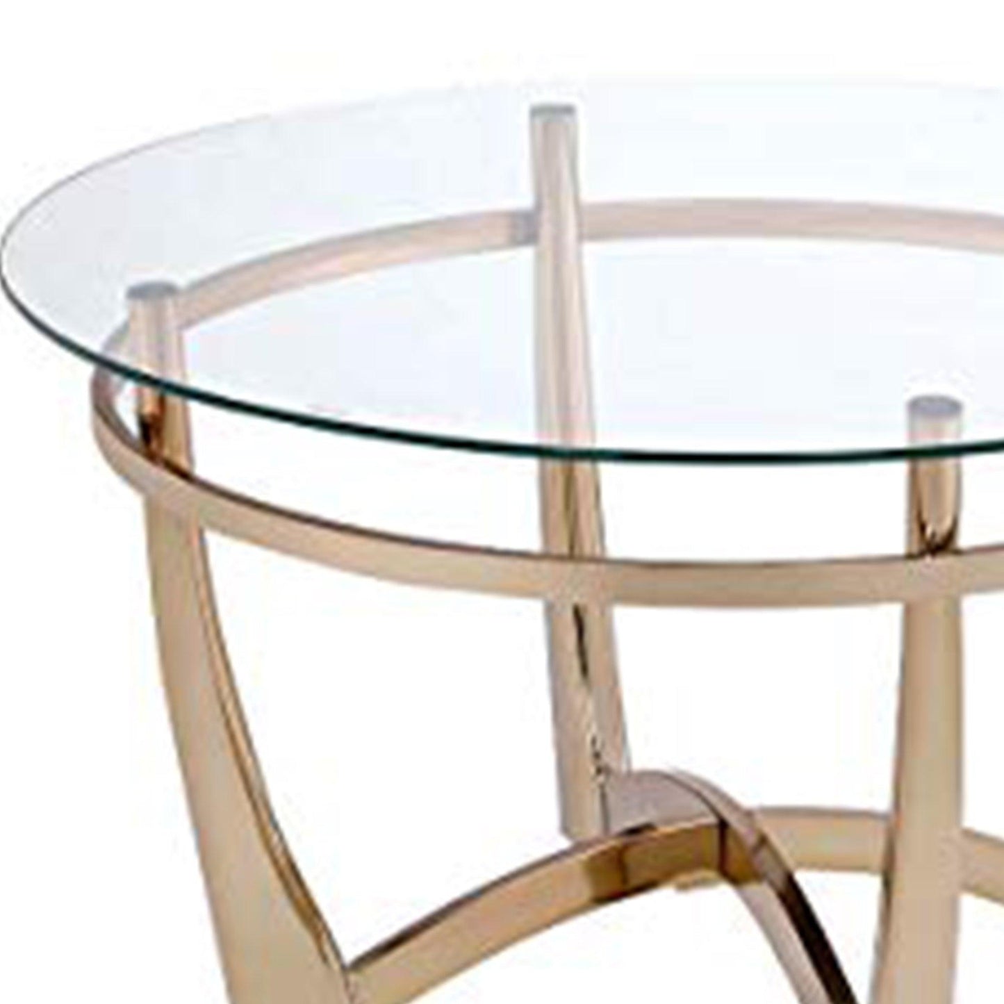 Attractive Coffee Table, Gold & Clear Glass - AFS