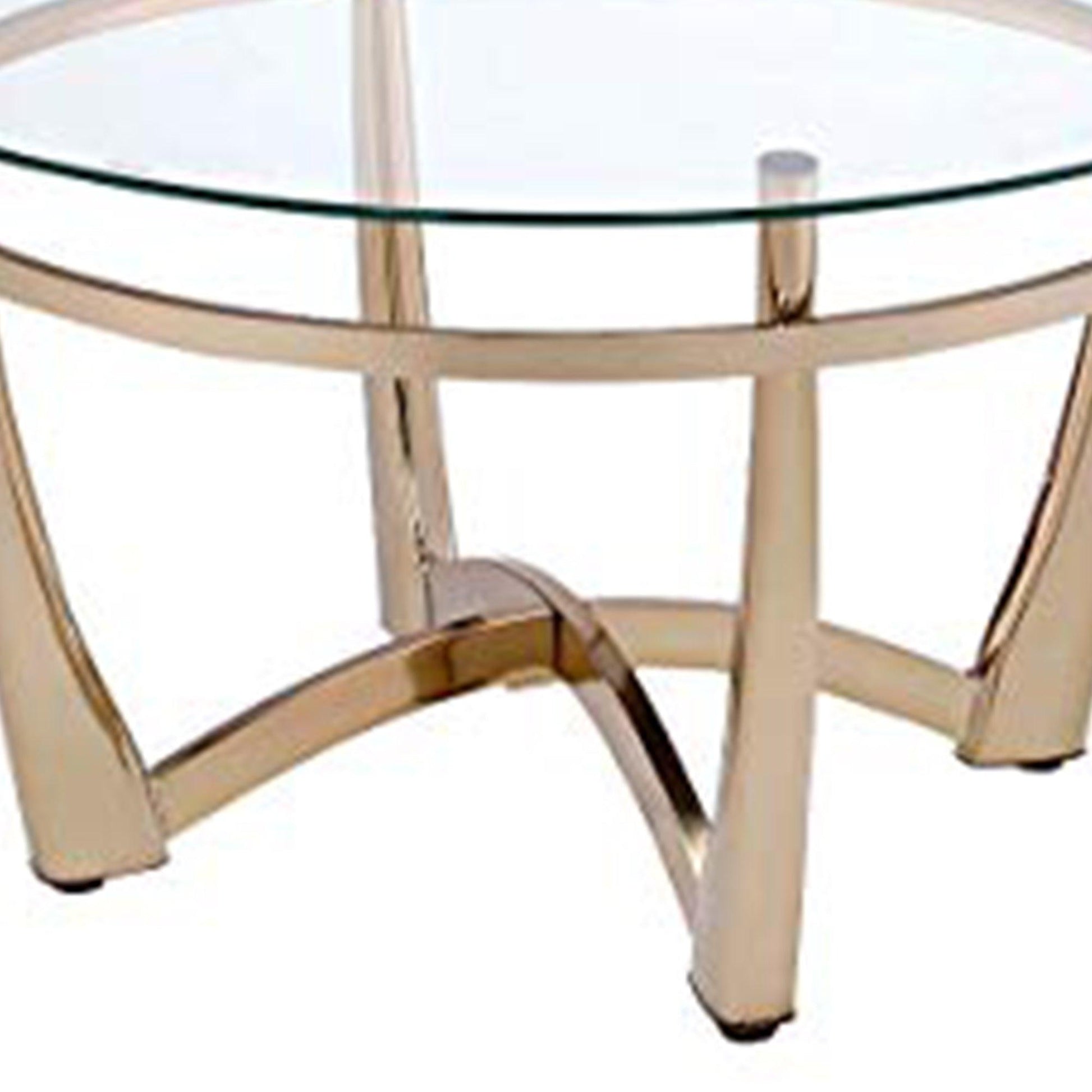 Attractive Coffee Table, Gold & Clear Glass - AFS