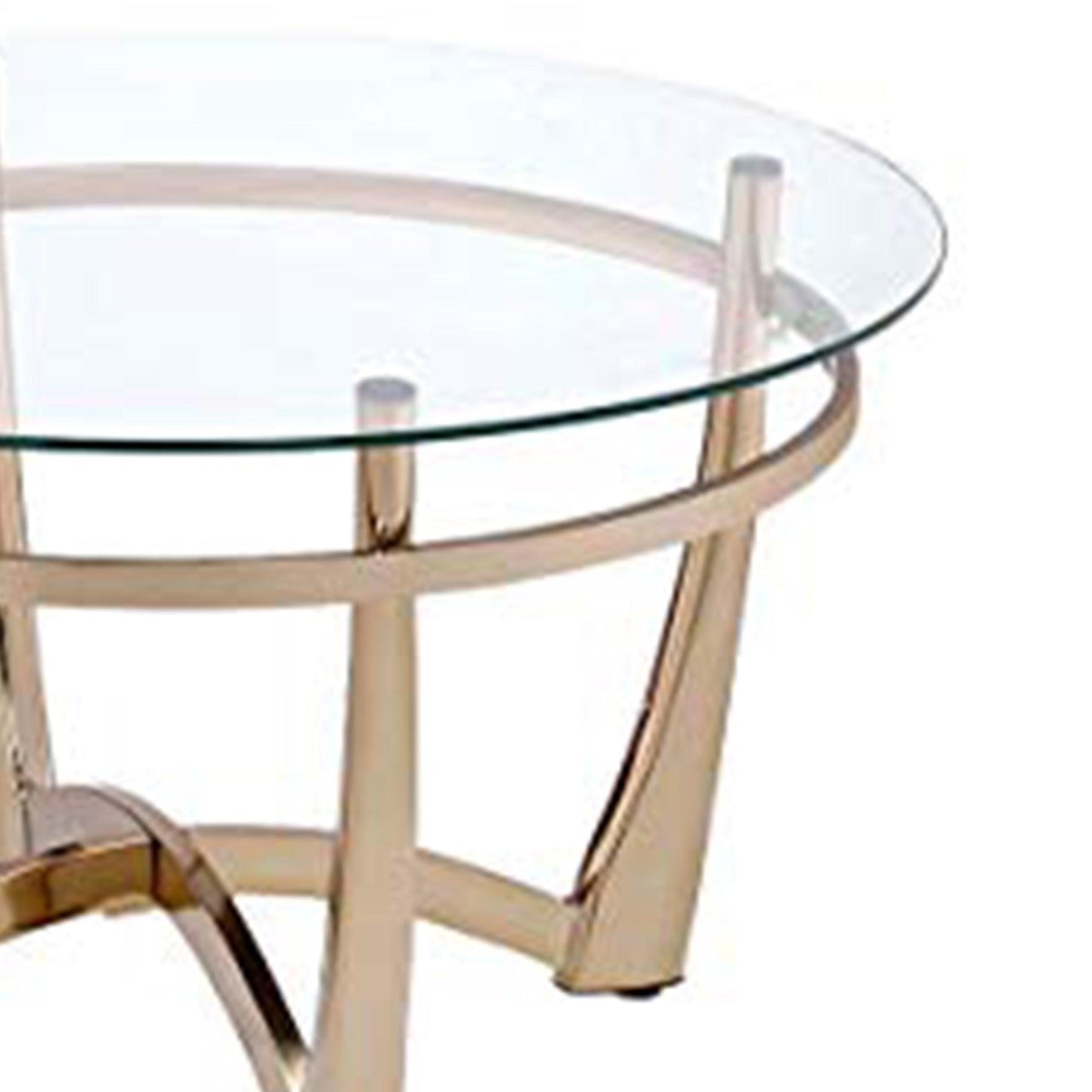 Attractive Coffee Table, Gold & Clear Glass - AFS