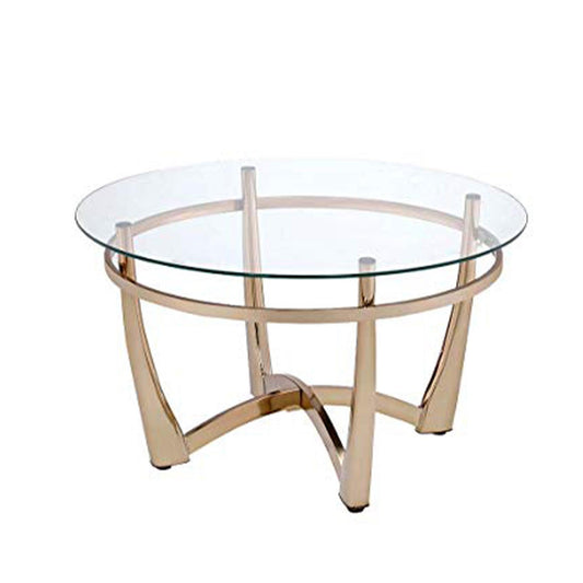 Attractive Coffee Table, Gold & Clear Glass - AFS
