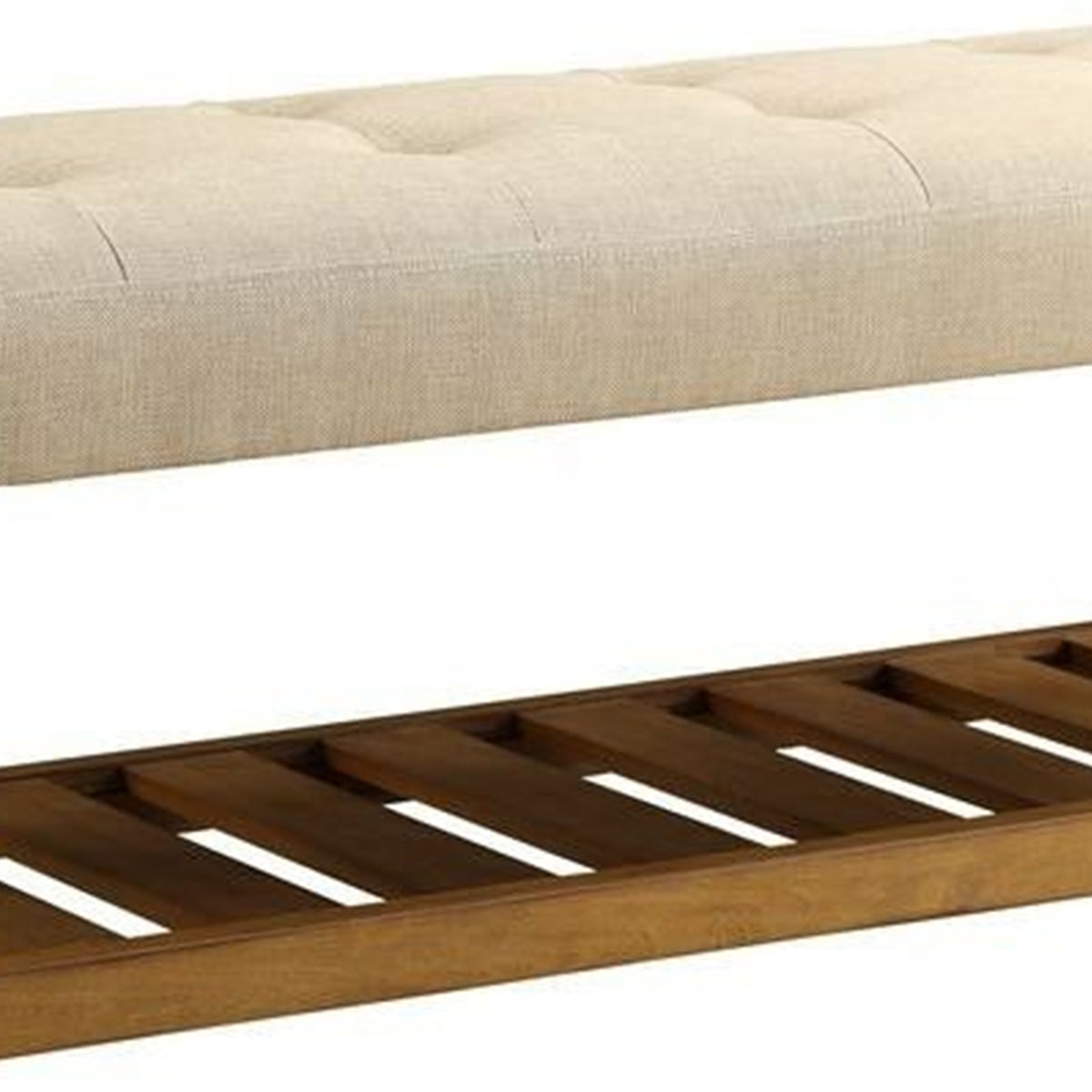 Wooden Bench, Beige & Oak