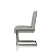 Leatherette Upholstered With Dining Chair With Cantilever Base, Gray