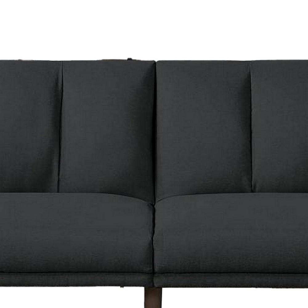 Adjustable Upholstered Sofa with Track Armrests and Angled Legs, Gray - AFS