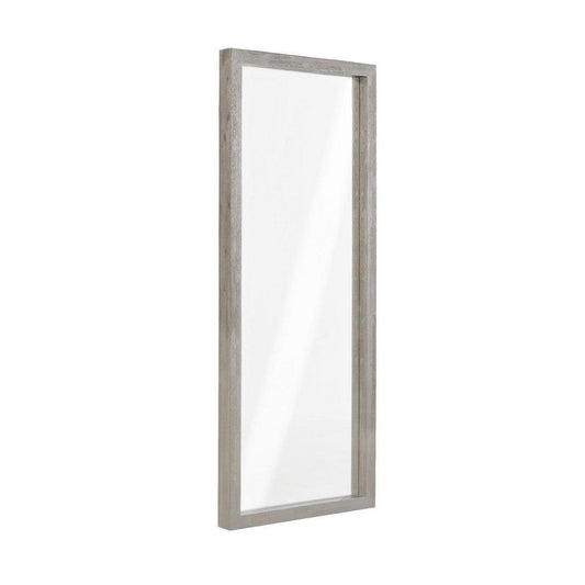 72 Inch Kim Modern Solid Acacia Wood Body Floor Mirror, Heather Gray - BM273423 - AFS