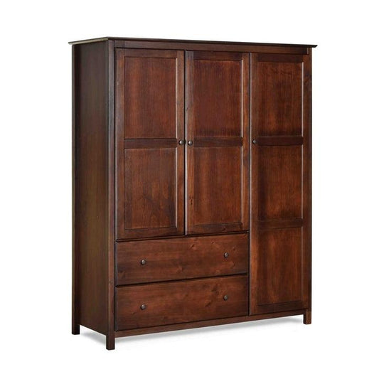 Cherry Wood Finish Bedroom Wardrobe Armoire Cabinet Closet - AFS