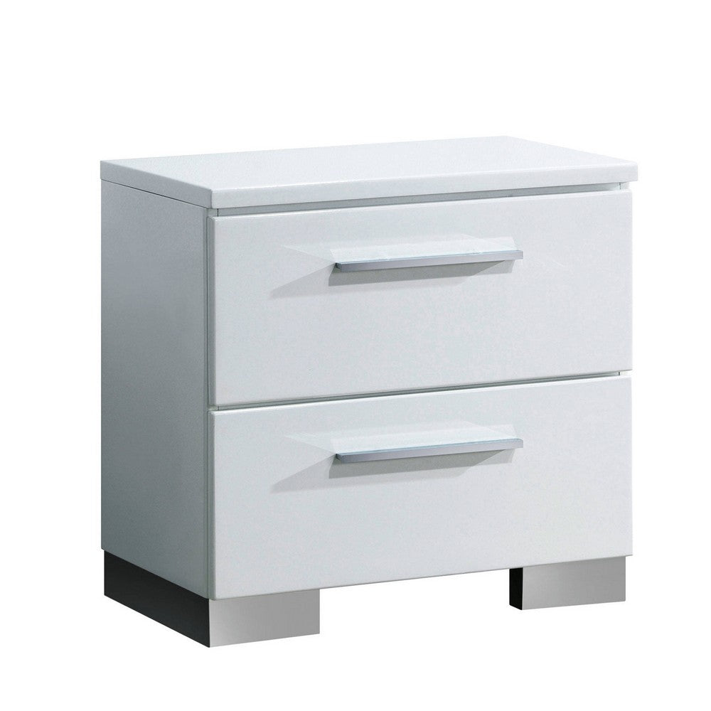 Clementine Contemporary Nightstand, White