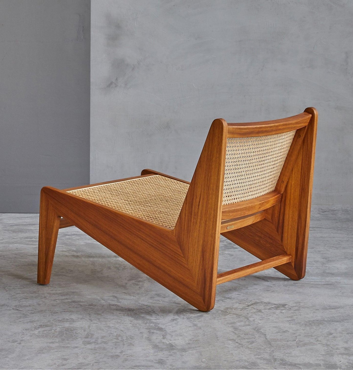 Amandine Lounge Chair - Wood & Natural Rattan