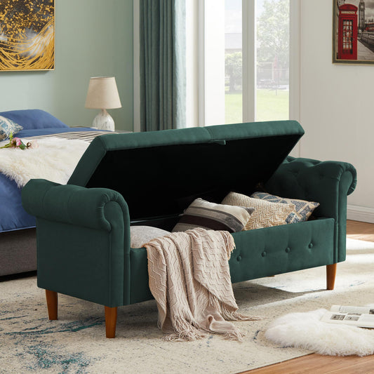 Multipurpose Rectangular Sofa Stool with Large Storage Space