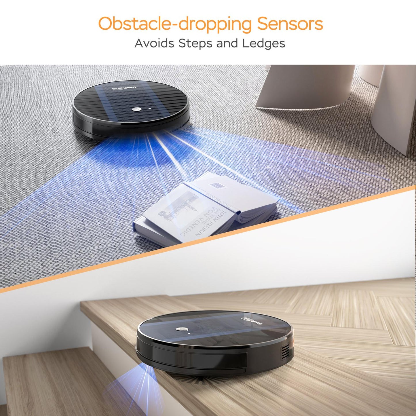 Geek Smart Robot Vacuum Cleaner G6 Plus,1800Pa Strong Suction, Automatic Self-Charging, App Control