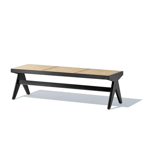 CÃ©lia Bench - Black & Natural Rattan